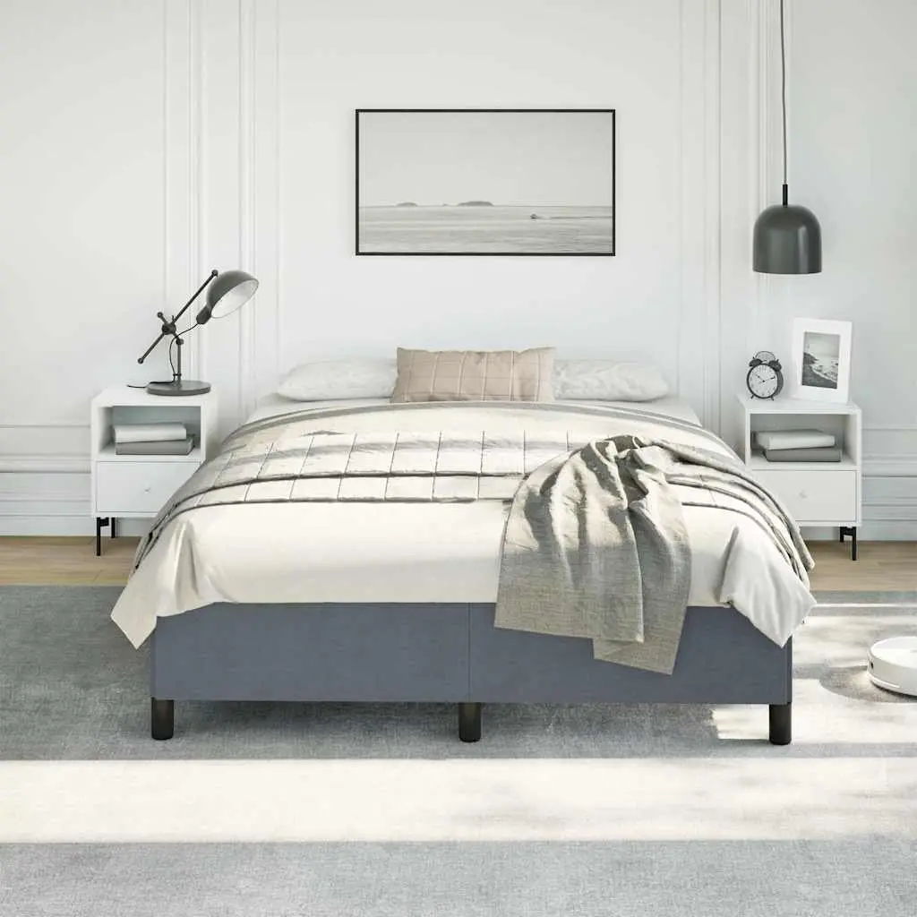 Queen Bed Frame Grey Velvet Upholstered 152x203cm Bedroom Furniture