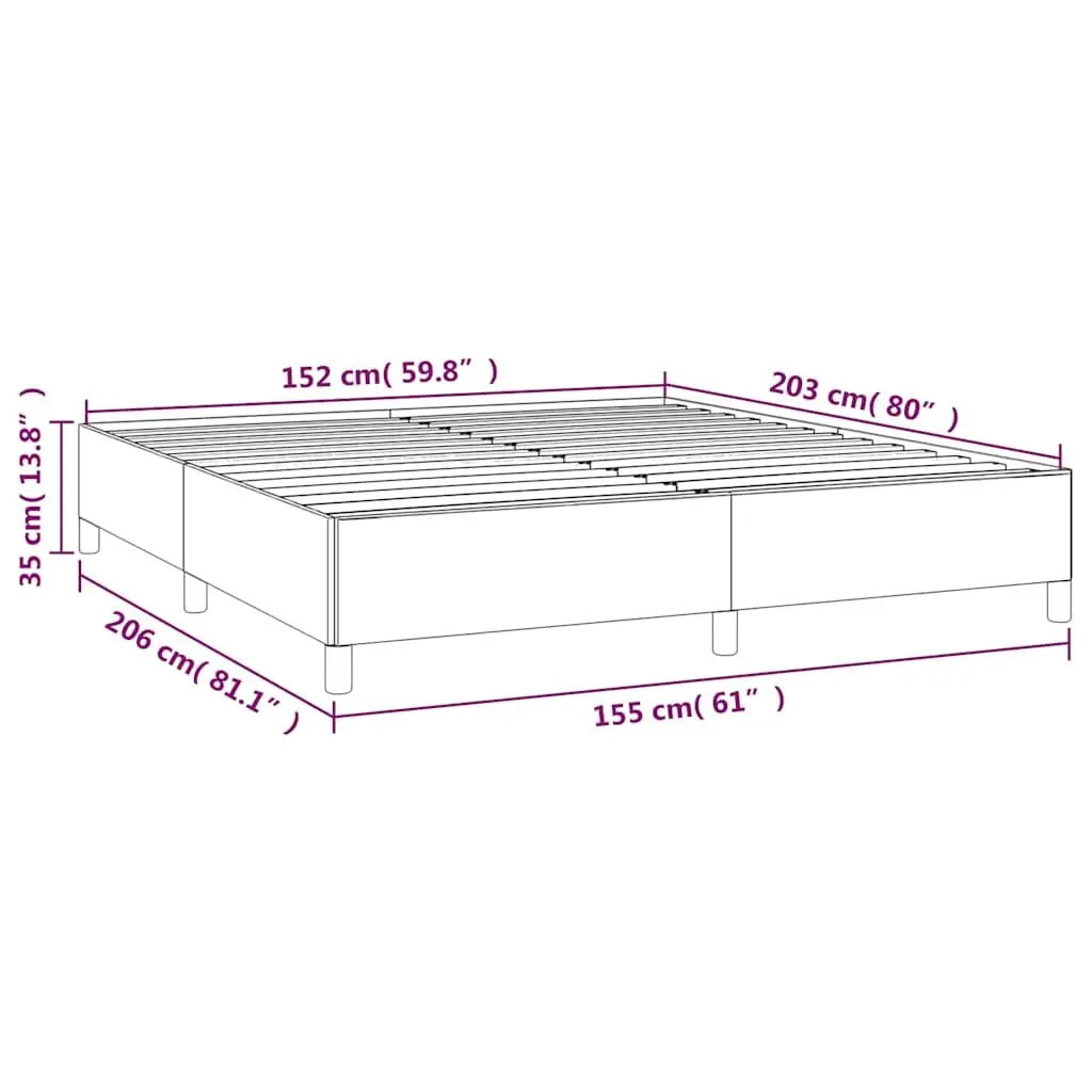 Queen Bed Frame Black Velvet 152x203cm Upholstered Slats