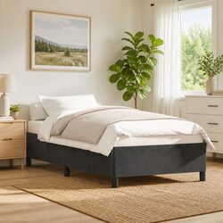 Reliable and Elegant Grey Velvet King Single Bed Frame