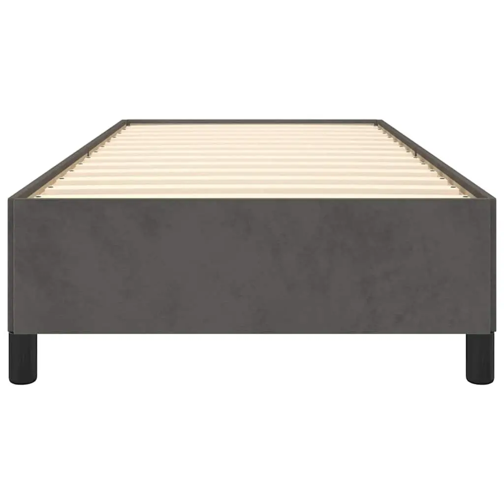 King Single Bed Frame Grey Velvet Upholstered