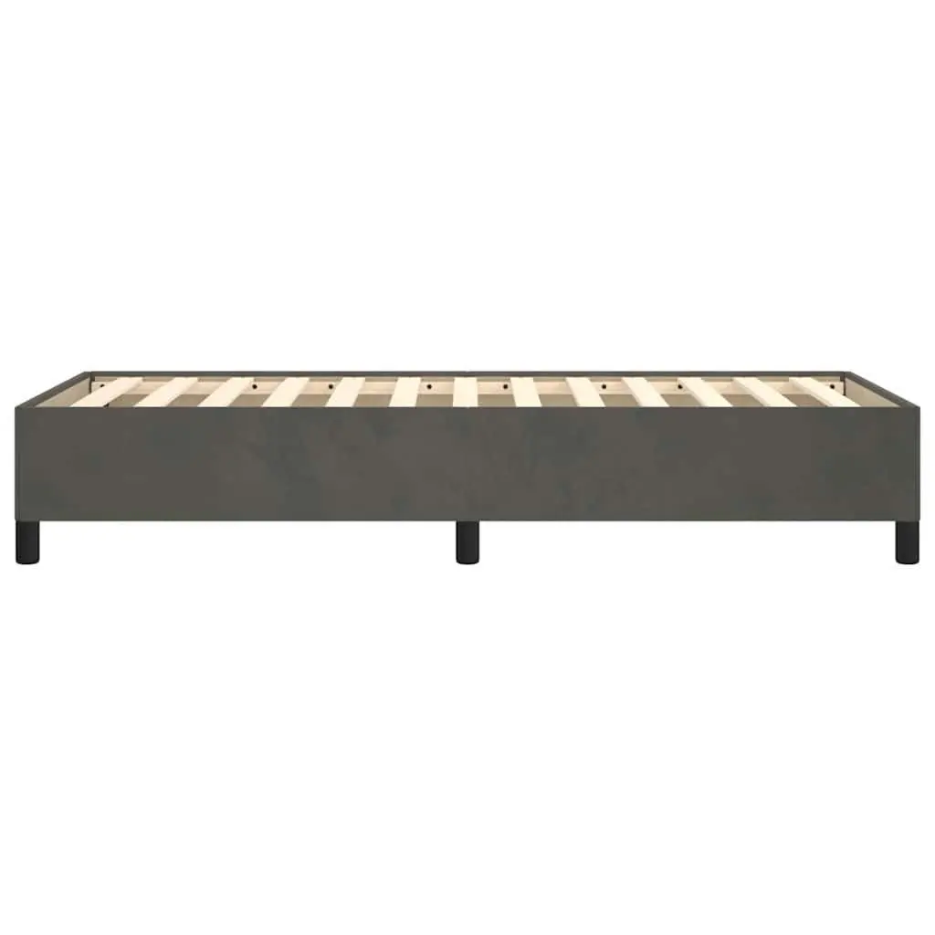 King Single Bed Frame Grey Velvet Upholstered