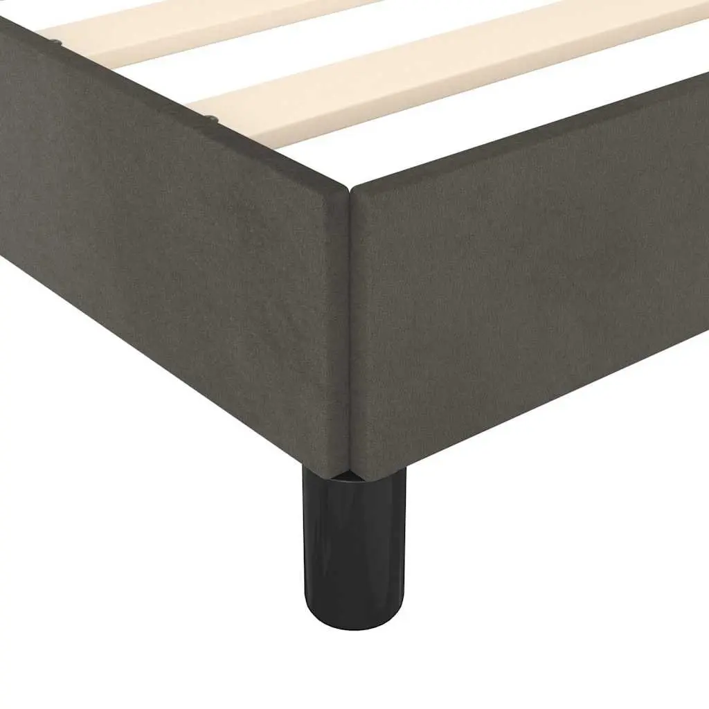 King Single Bed Frame Grey Velvet Upholstered