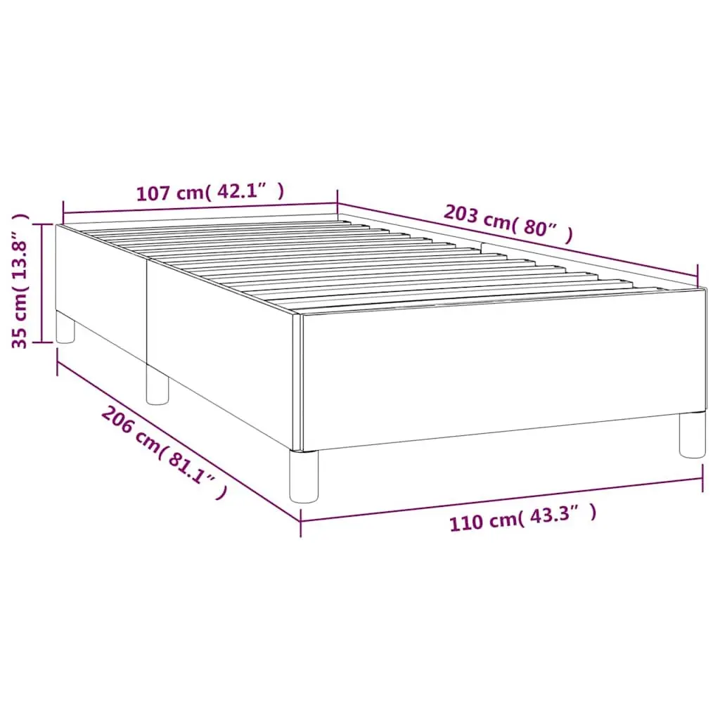 King Single Bed Frame Grey Velvet Upholstered