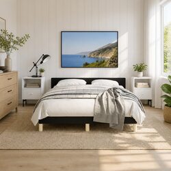 Value and Quality in This Black Fabric Queen Bed Frame