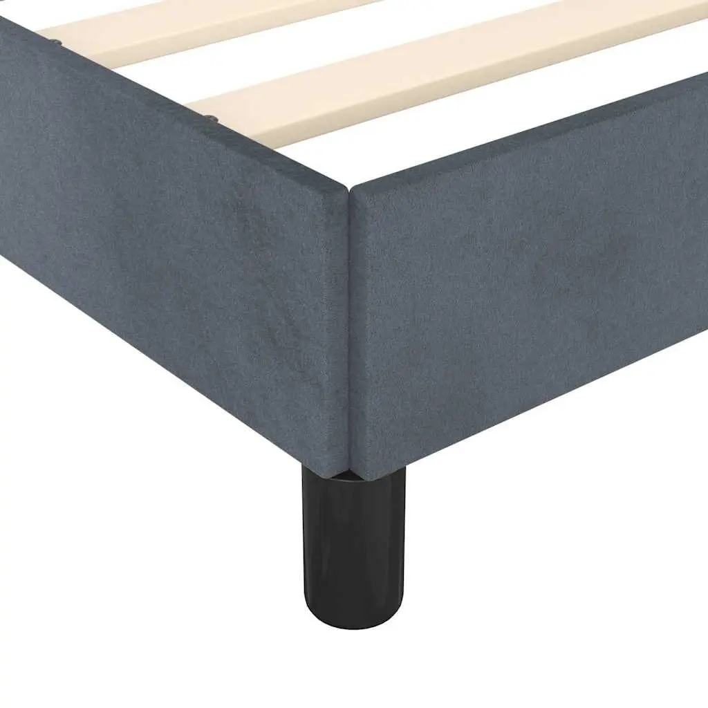 Queen Bed Frame Grey Velvet Upholstered Bedroom Furniture