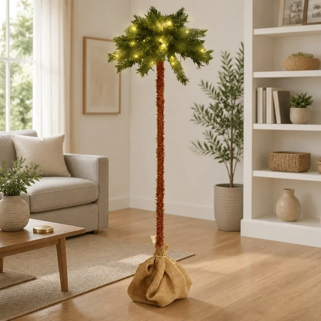 Artificial Christmas Tree 120cm LED Lights Green Indoor Holiday Decoration
