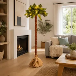 Artificial Christmas Tree LED 150cm Green Tropical Decor Indoor Holiday Seasonal