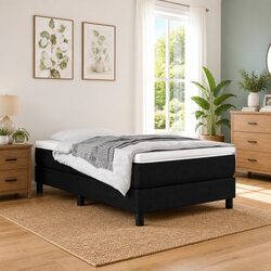 Pocket Spring Bed Mattress Medium Black 90x190x20cm Fabric Sleep Support