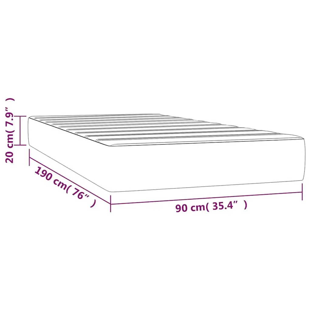 Medium Firm Pocket Spring Mattress Black Faux Leather 90x190cm