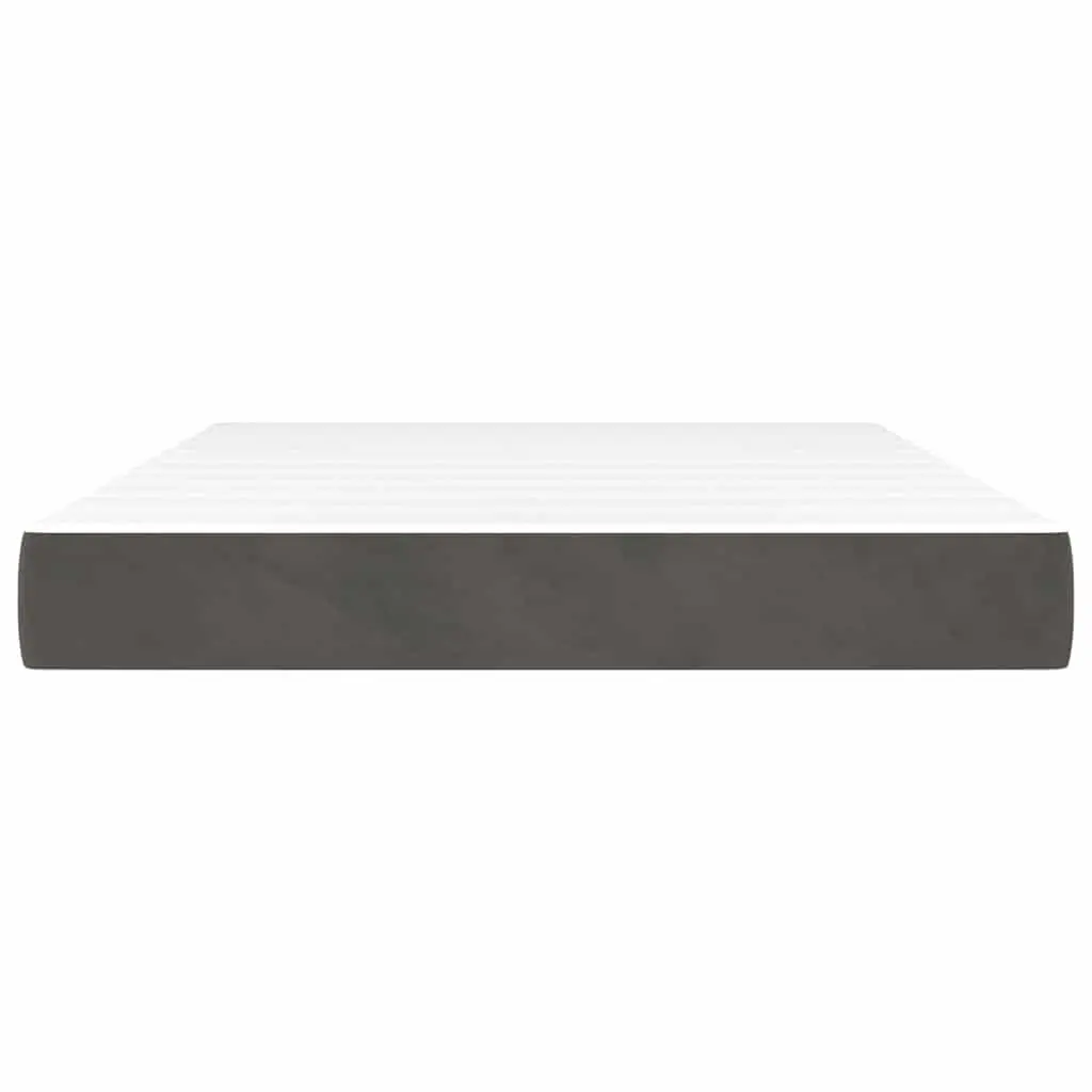 Pocket Spring Bed Mattress Medium Firmness Double 137x190x20cm Grey Velvet