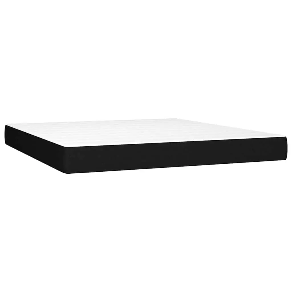 Pocket Spring Mattress Medium Firm Black Fabric Queen Size 153x203x20cm