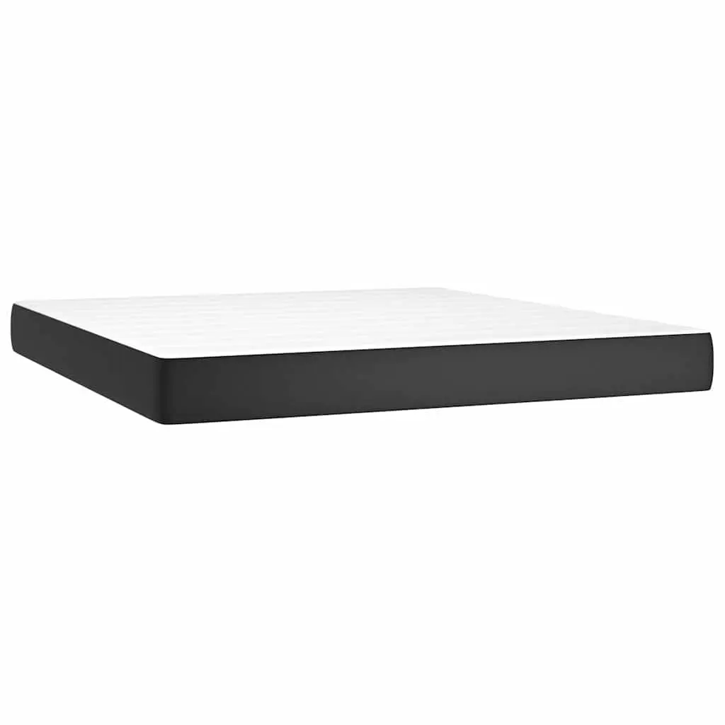 Pocket Spring Bed Mattress Medium Firmness Queen Size 152x203cm Black Faux Leather