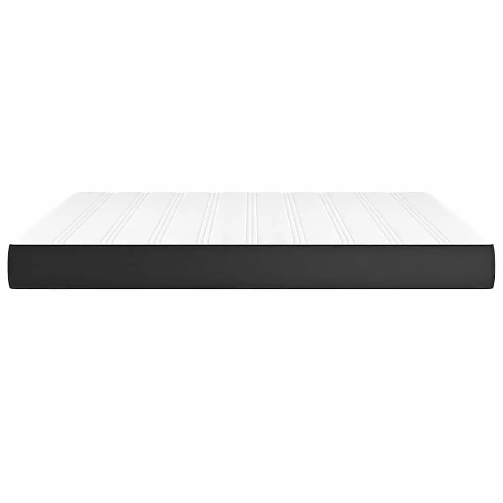 Pocket Spring Bed Mattress Medium Firmness Queen Size 152x203cm Black Faux Leather