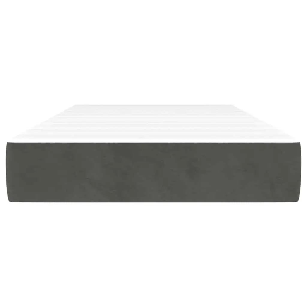 Pocket Spring Bed Mattress Medium-Firm Support Super Single Dark Grey Velvet