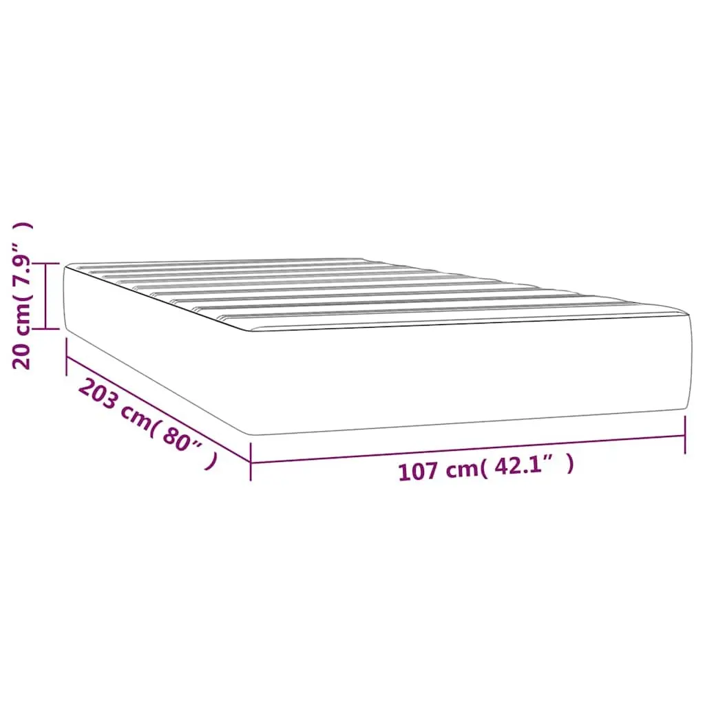 Pocket Spring Bed Mattress Medium-Firm Support Super Single Dark Grey Velvet