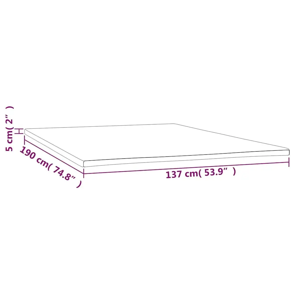 Foam Mattress Topper Sleep Comfort 137x190x5 cm White Soft Breathable Pad