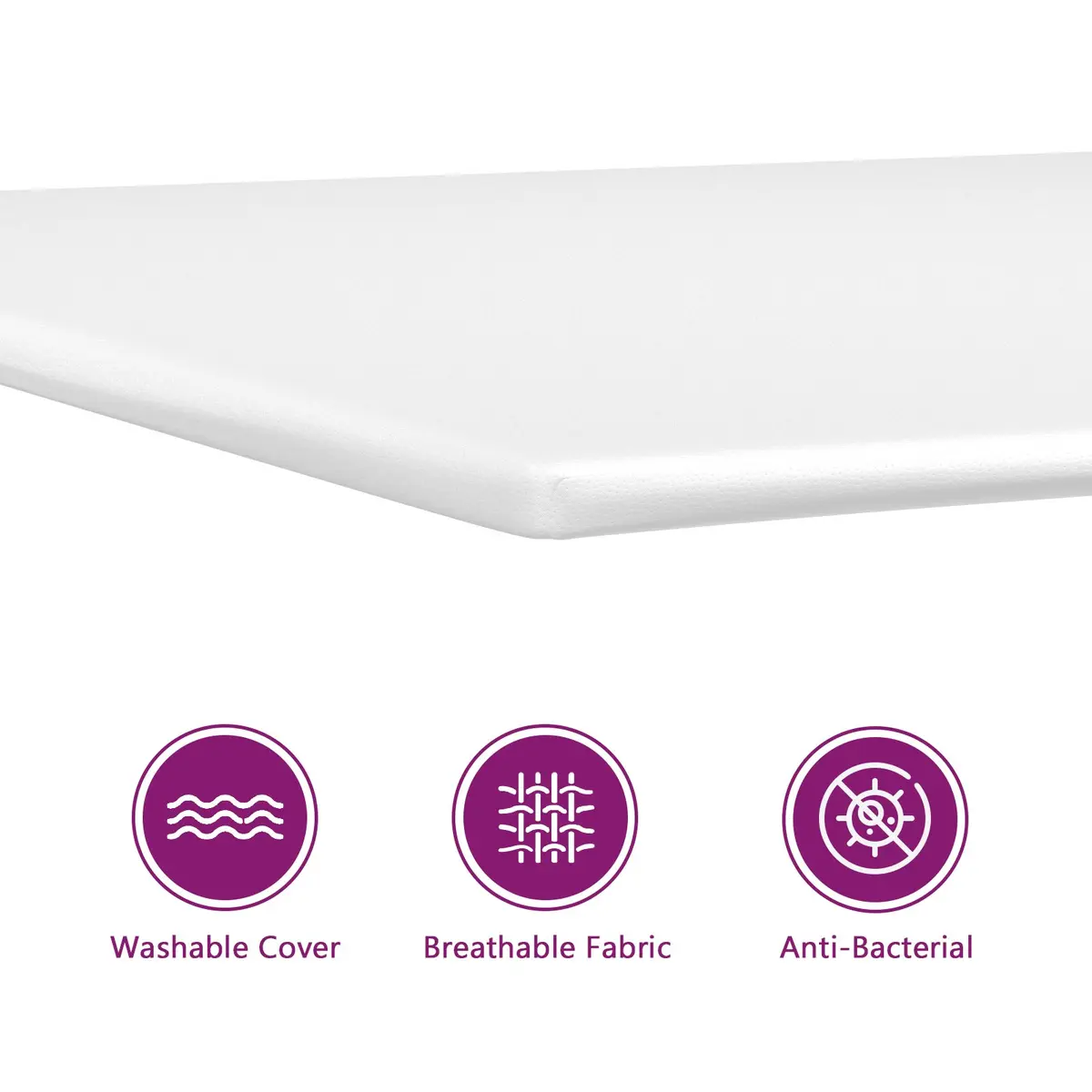 Foam Mattress Topper Sleep Comfort 137x190x5 cm White Soft Breathable Pad