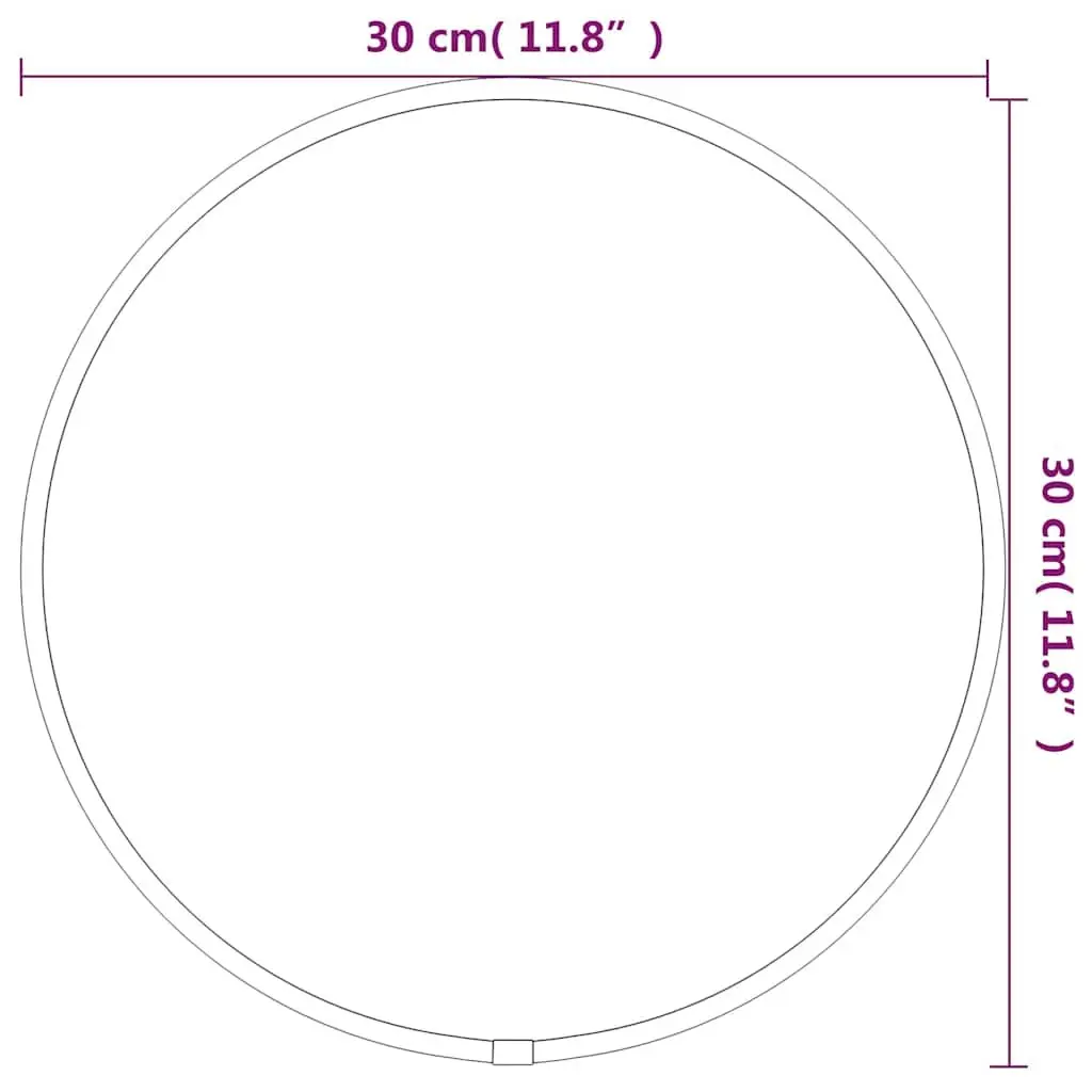 Round Wall Mirror 30cm Diameter Minimalist Home Decor Gold Frame