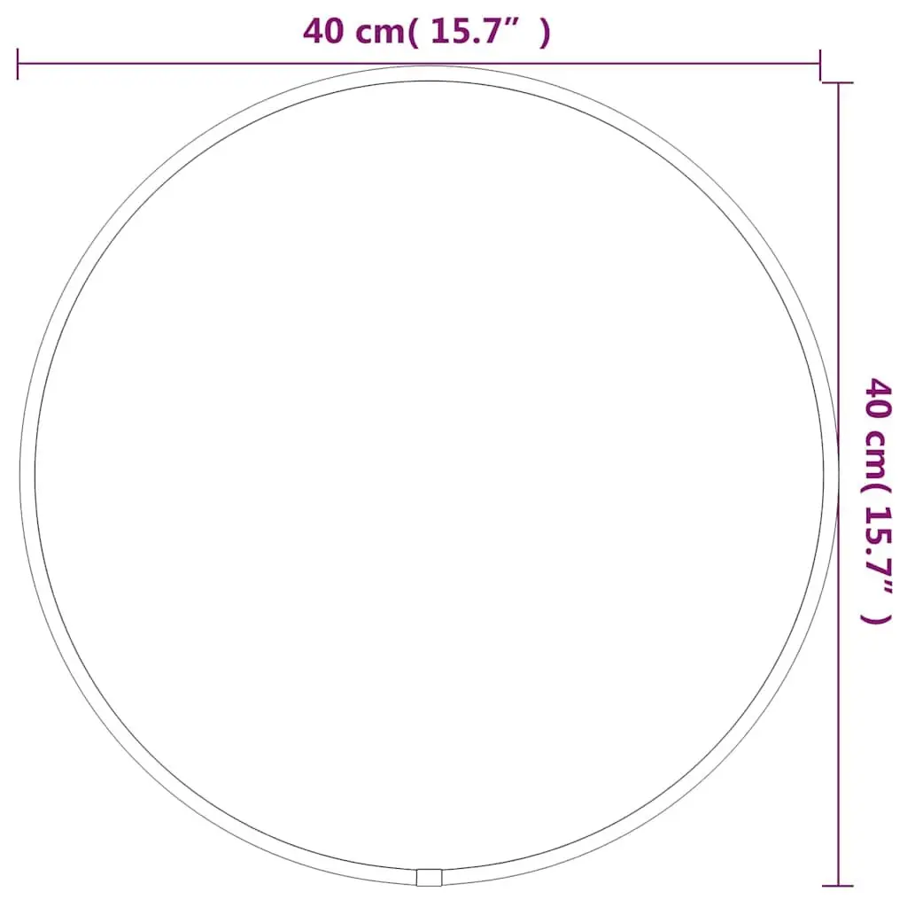 Round Wall Mirror Minimalist Ø 40 cm Black Glass PVC Frame