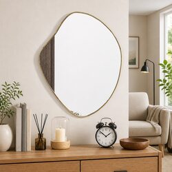 Versatile Gold Wall Mirror 50x40 cm for Home Use