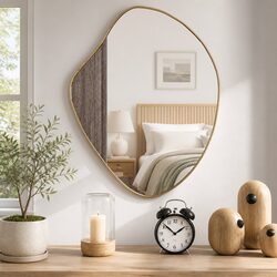Durable Gold Wall Mirror 60x50 cm – Timeless Quality