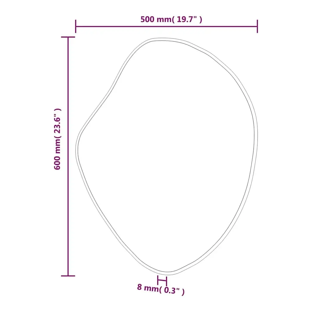 Wall Mirror Gold Decorative 60x50 cm Hanging Glass Frame