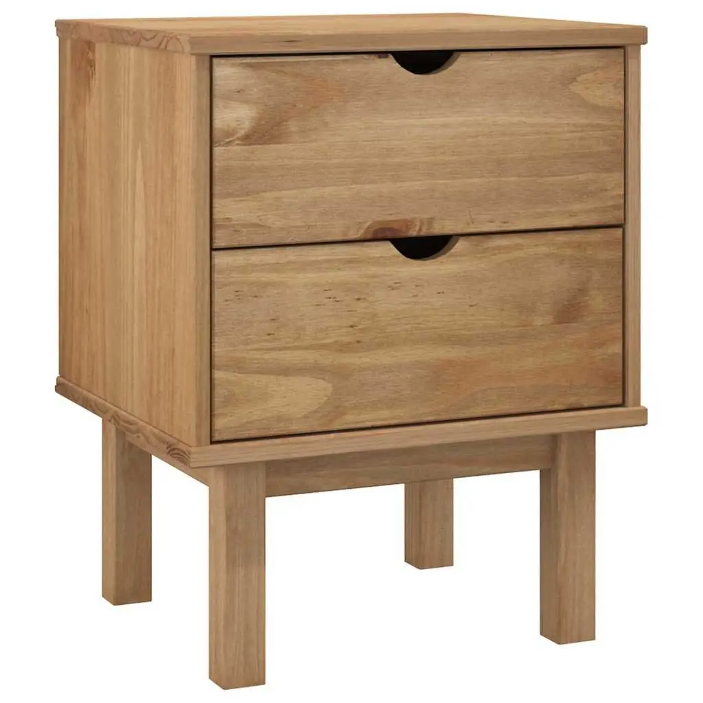 Solid Pine Nightstand with Drawers 45x39x57cm