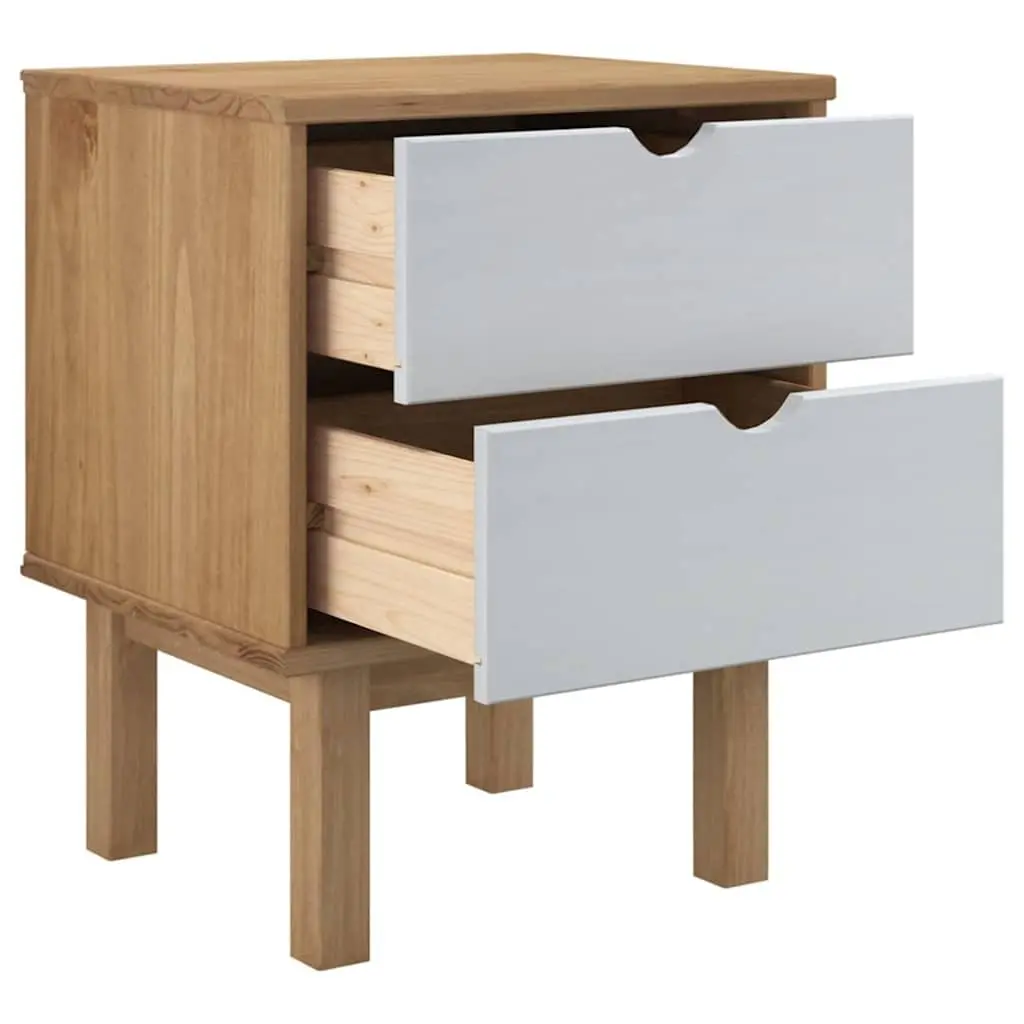 Bedside Cabinet Nightstand with Drawers Scandinavian Design Solid Pine Wood