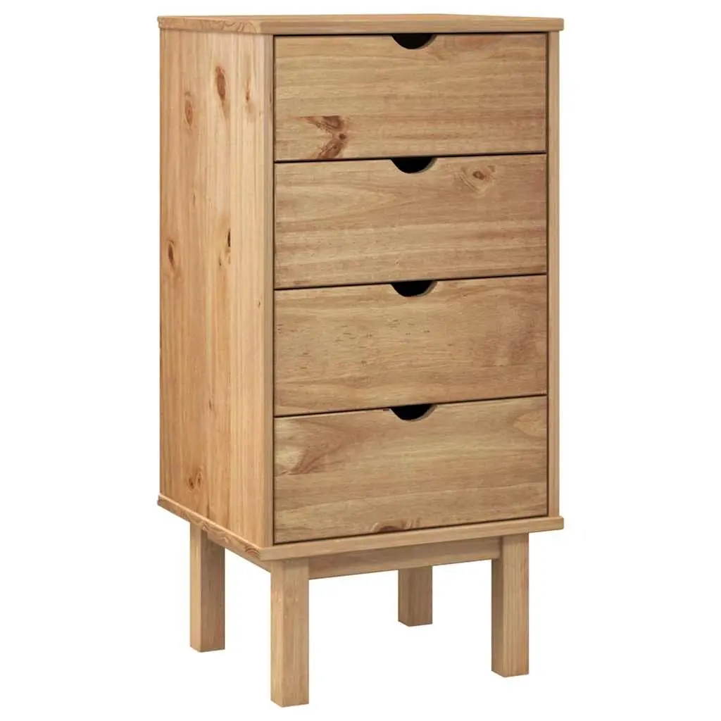 Drawer Cabinet Storage 45x39x90cm Solid Pine Wood 4 Drawer Brown