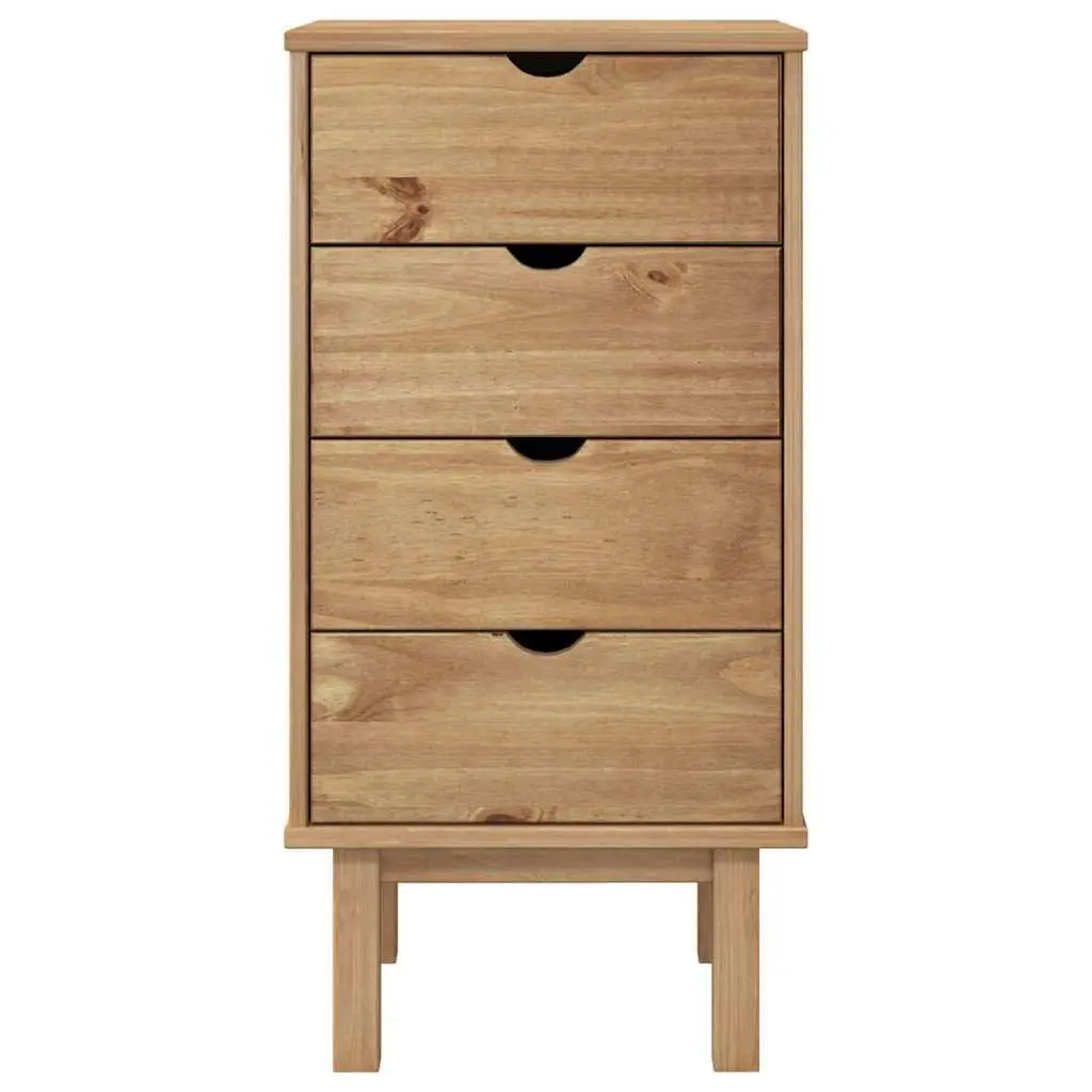 Drawer Cabinet Storage 45x39x90cm Solid Pine Wood 4 Drawer Brown