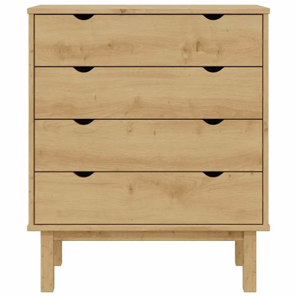 Drawer Cabinet OTTA 4 Drawer Chest Solid Pine Wood Storage Cabinet