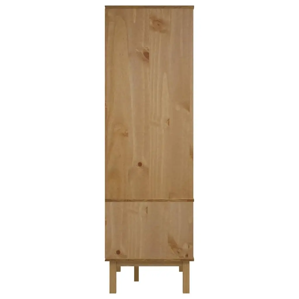 Wardrobe Brown and White 76.5x53x172 cm Solid Pine Wood 2 Drawers Storage Closet