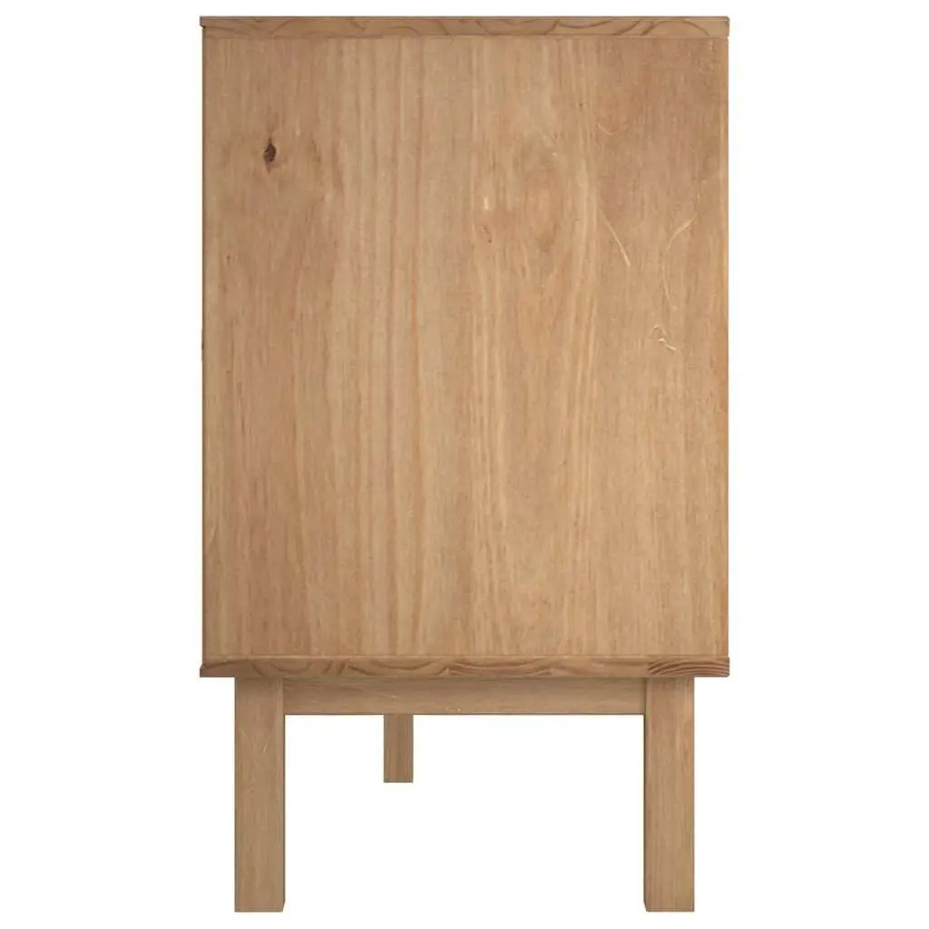 Solid Pine Wood Sideboard Storage 113.5 x 43 x 73 cm Brown