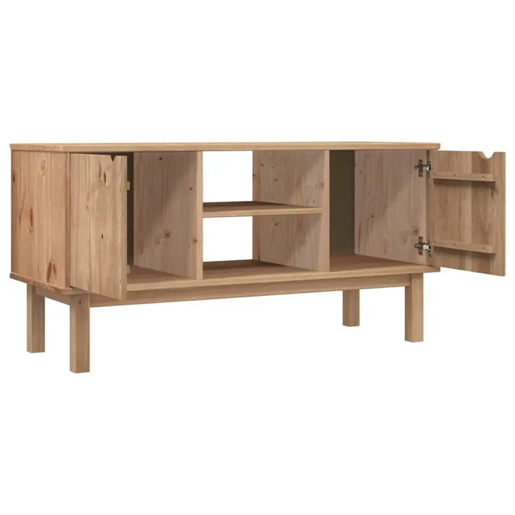 TV Cabinet Scandinavian Design Wooden Storage Unit Brown 113.5x43x57 cm