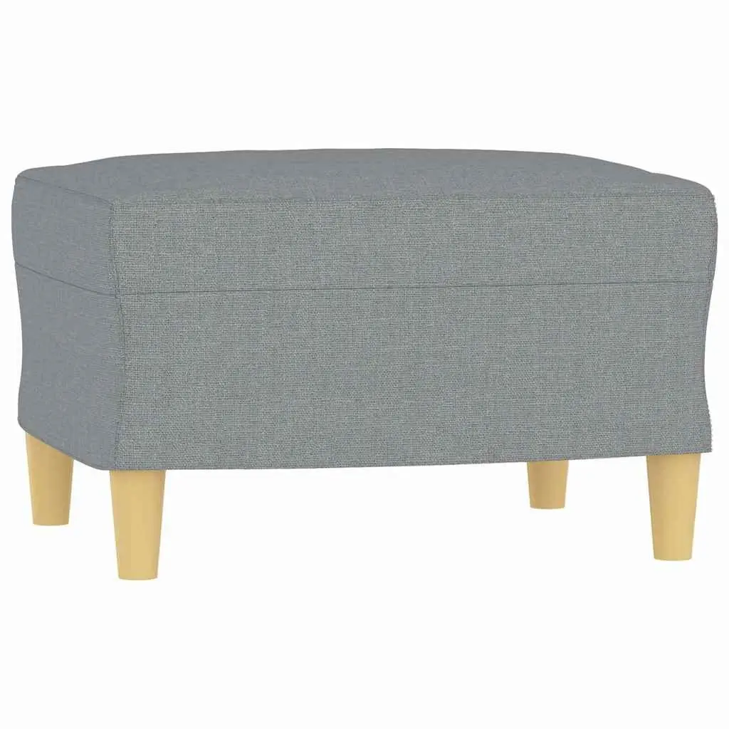 Footstool Light Grey Fabric Ottoman Pouf 60x50x41 cm Living Room Rest Seat