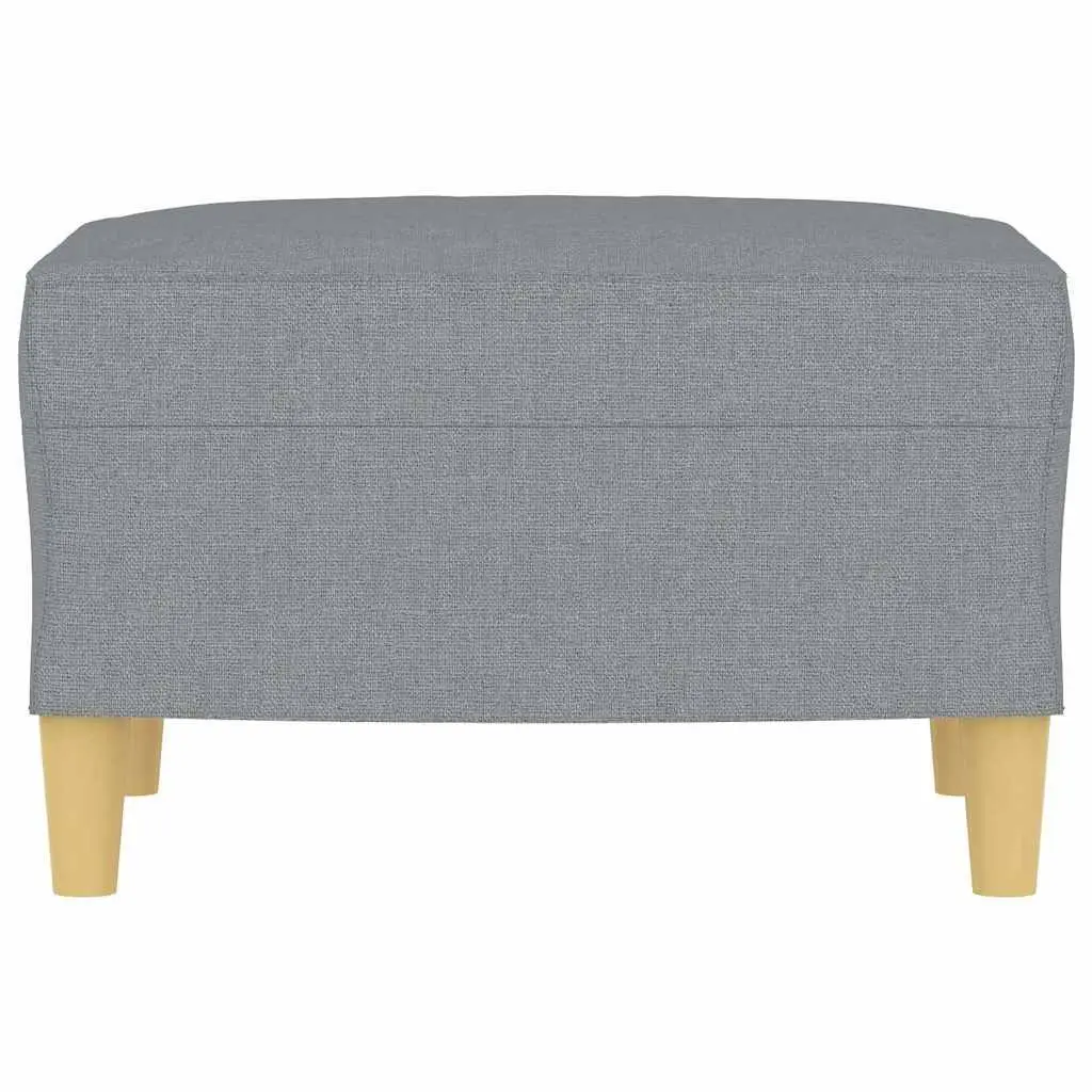 Footstool Light Grey Fabric Ottoman Pouf 60x50x41 cm Living Room Rest Seat
