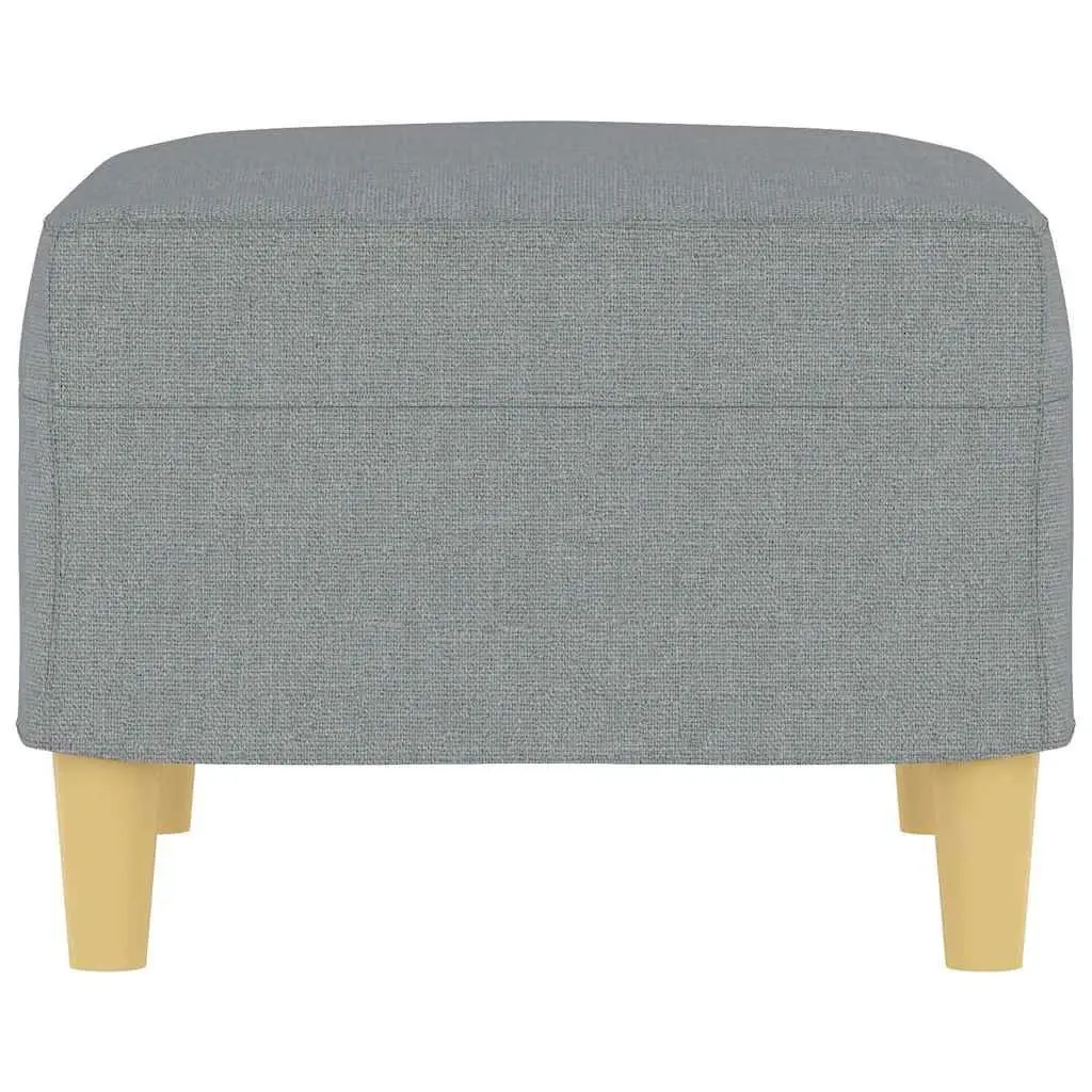 Footstool Light Grey Fabric Ottoman Pouf 60x50x41 cm Living Room Rest Seat