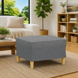 Practical Dark Grey Footstool with Sturdy Build