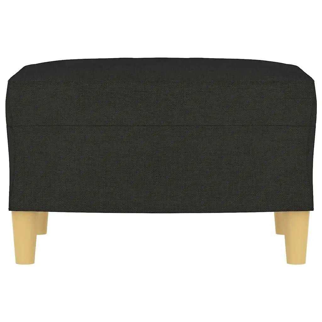 Footstool Black Fabric Ottoman 60x50x41cm Living Room Furniture