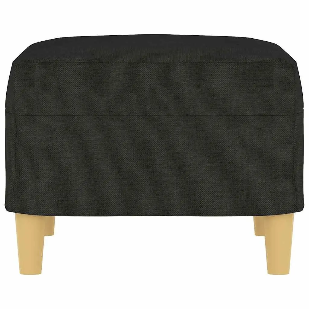 Footstool Black Fabric Ottoman 60x50x41cm Living Room Furniture