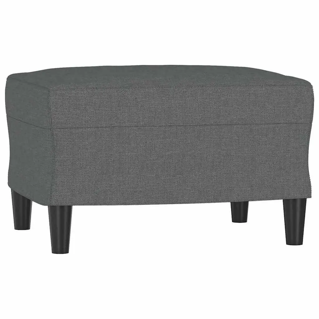 Ottoman Footstool Rest Seat Compact Grey Fabric Upholstered Living Room Furniture