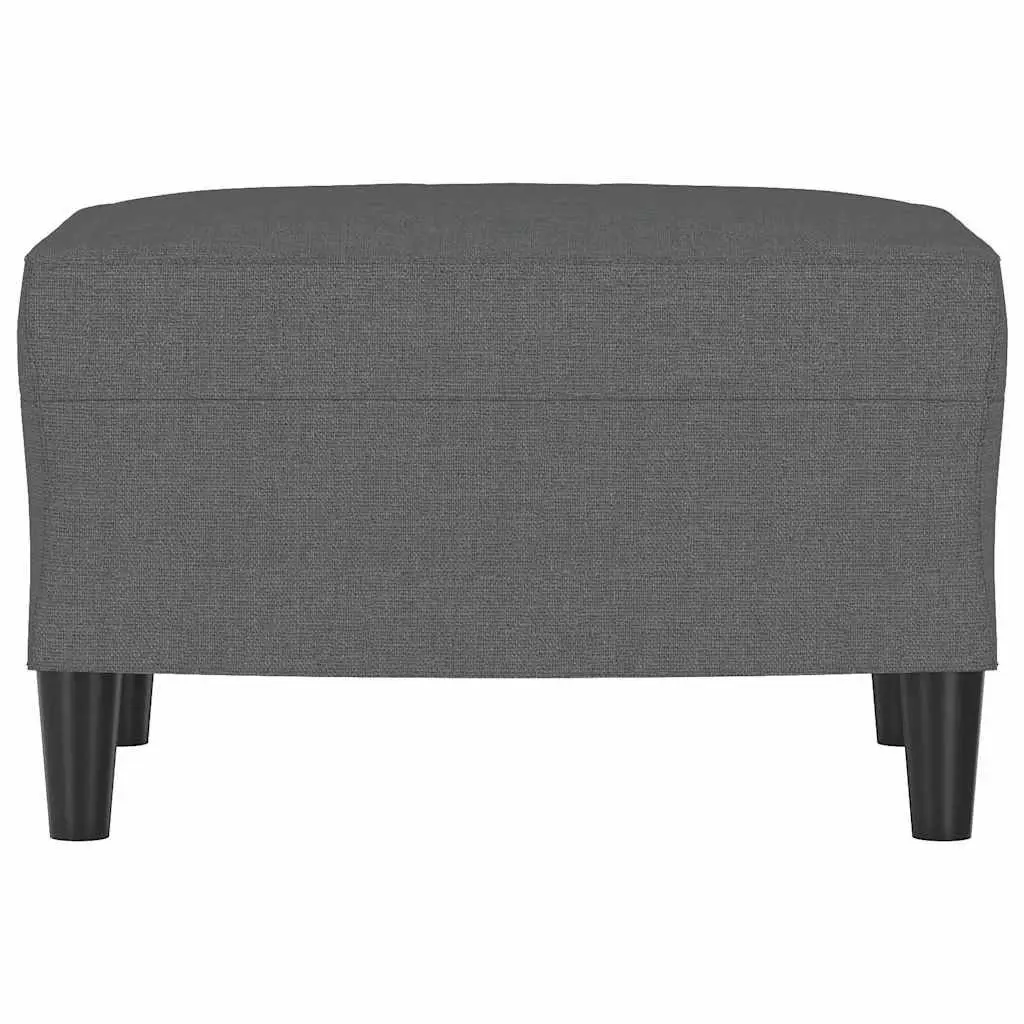 Ottoman Footstool Rest Seat Compact Grey Fabric Upholstered Living Room Furniture