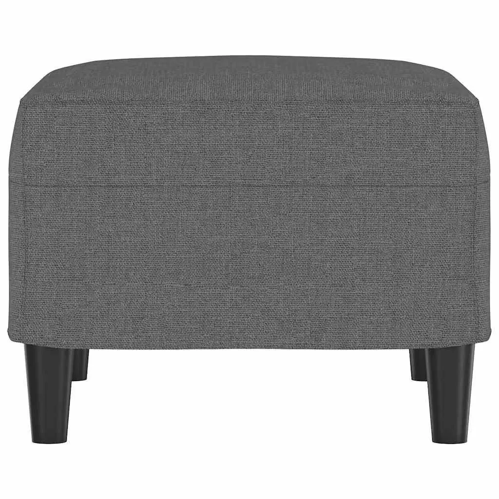 Ottoman Footstool Rest Seat Compact Grey Fabric Upholstered Living Room Furniture