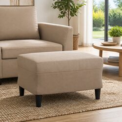 Reliable Brown Faux Leather Footstool Offering Great Value