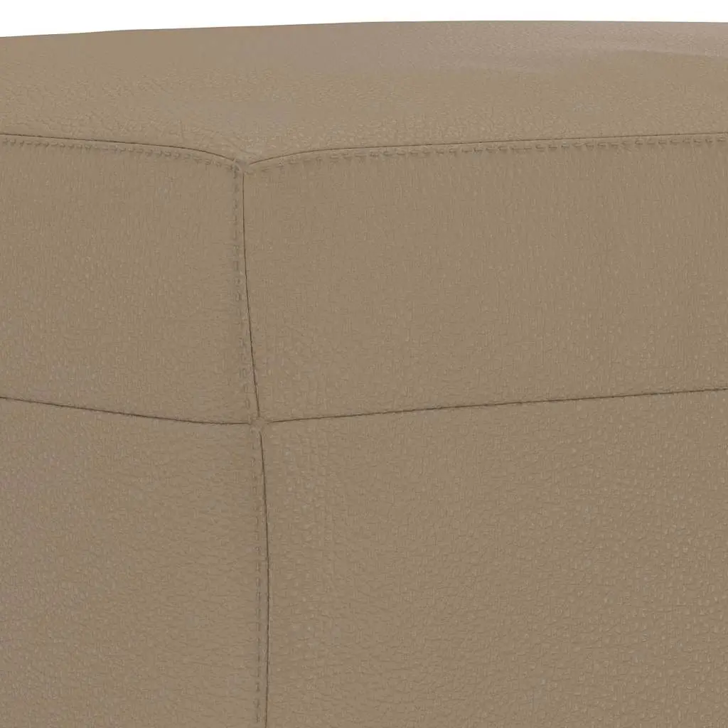 Footstool Brown Faux Leather Foot Rest Ottoman Lounge Furniture Compact Living