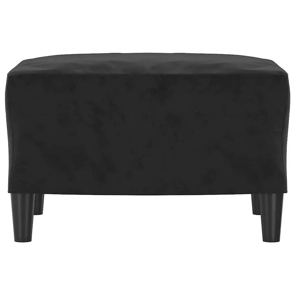 Black Velvet Ottoman Footstool