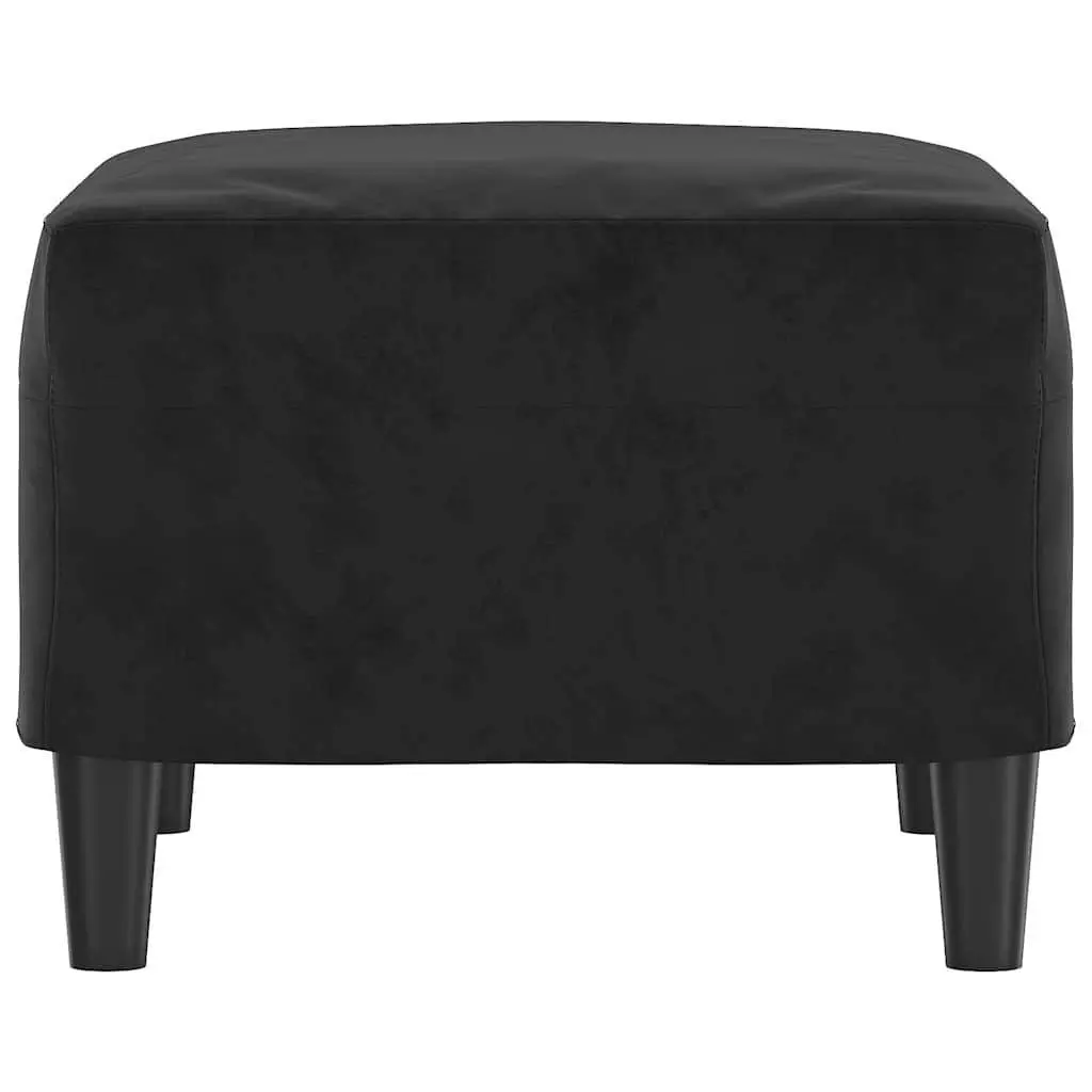 Black Velvet Ottoman Footstool