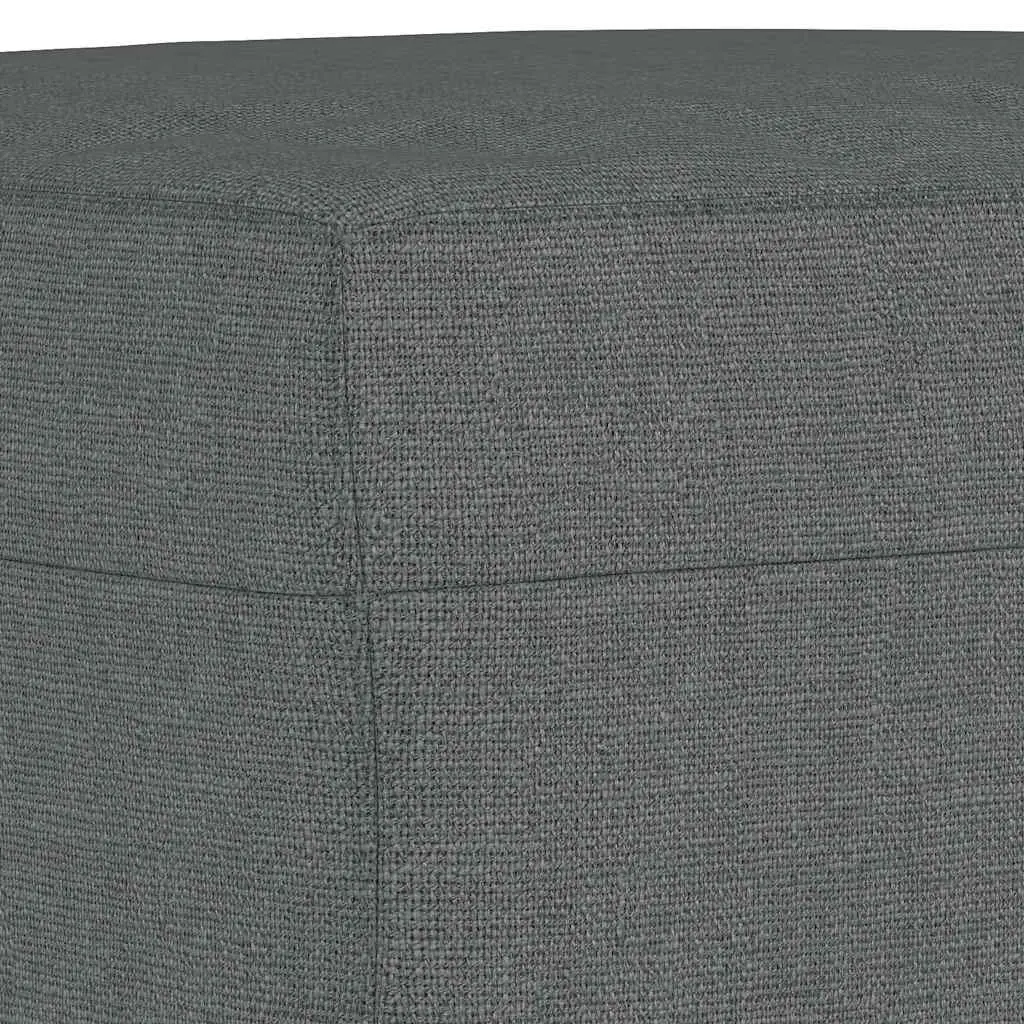 Footstool Dark Grey Fabric Foot Rest Ottoman Living Room 70L x 55W x 41H cm