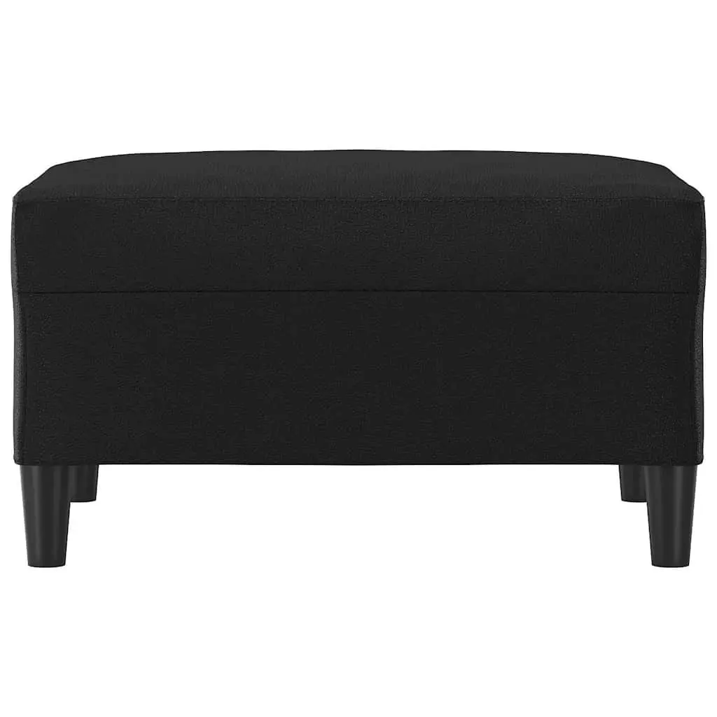 Footstool Rest Stool Compact Size Black Faux Leather