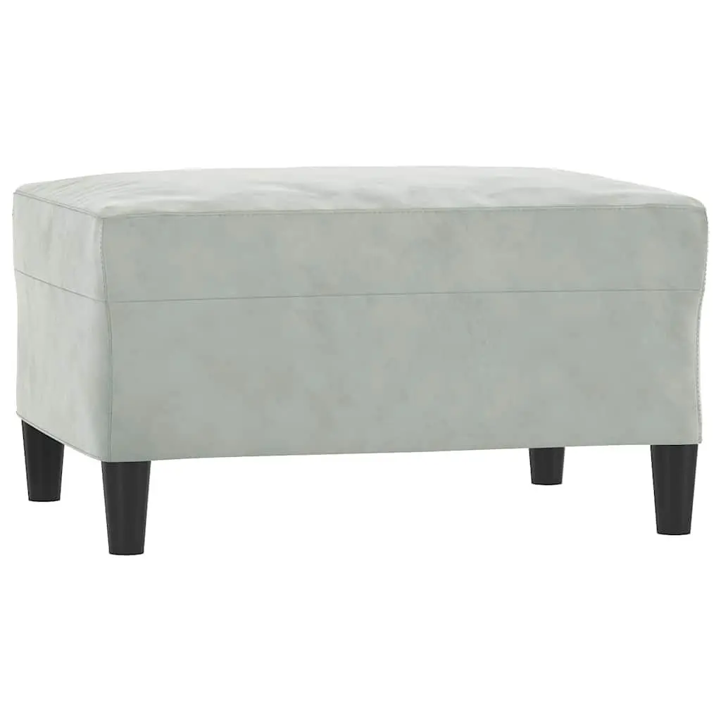 Footstool Ottoman Foot Rest 70x55x41 cm Light Grey Velvet